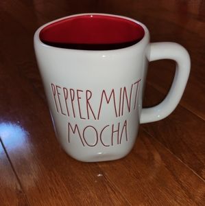 Rae Dunn LL Peppermint Mocha Red Interior Coffee Tea Cup Mug